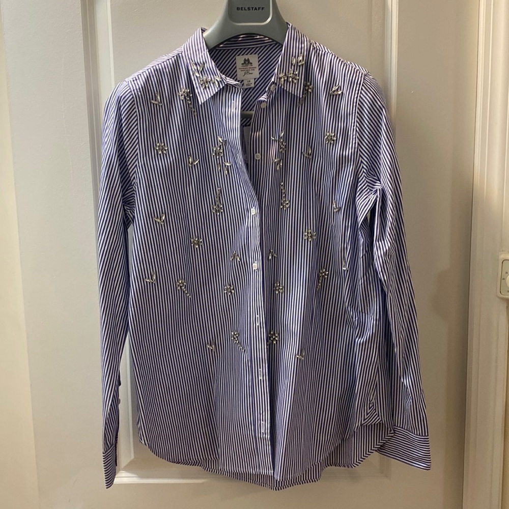 JCREW Thomas Mason button down shirt with crystals